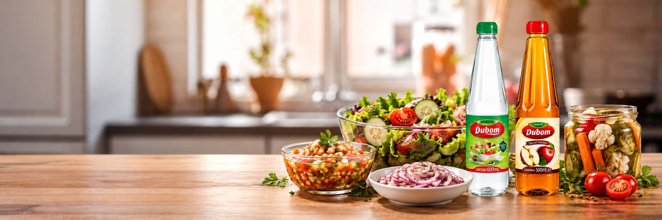 Vinagres Dubom e Saladas Frescas